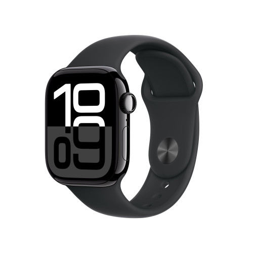 Apple Watch Series 10 42mm Jet Black Aluminium Case with Denim Sport Band