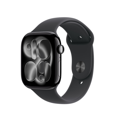 Apple Watch Series 11 42mm Jet Black Aluminium Case with Black Sport Band