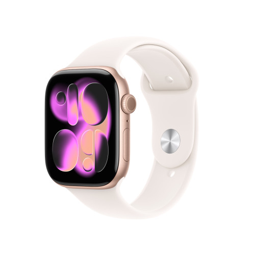 Apple Watch Series 11 42mm Rose Gold Aluminum Case with Light Blush Sport Band