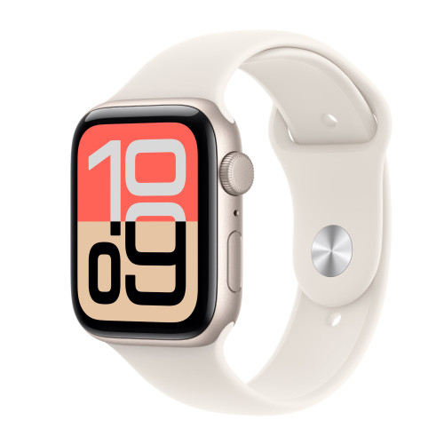 Apple Watch Series SE 3 44mm Starlight Aluminum Case with Starlight Sport Band