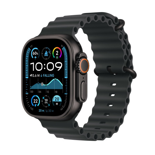 Apple Watch Ultra 2 + LTE 49mm Black Titanium Case with Black Ocean Band