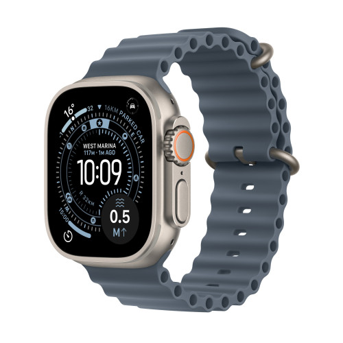 б/у Apple Watch Ultra 3 + LTE 49mm Natural Titanium Case with Anchor Blue Ocean Band (Ідеальний стан)